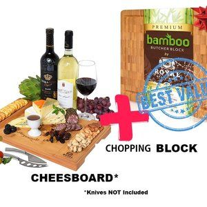 Bamboo Cheese Board & Chopping Block Set
